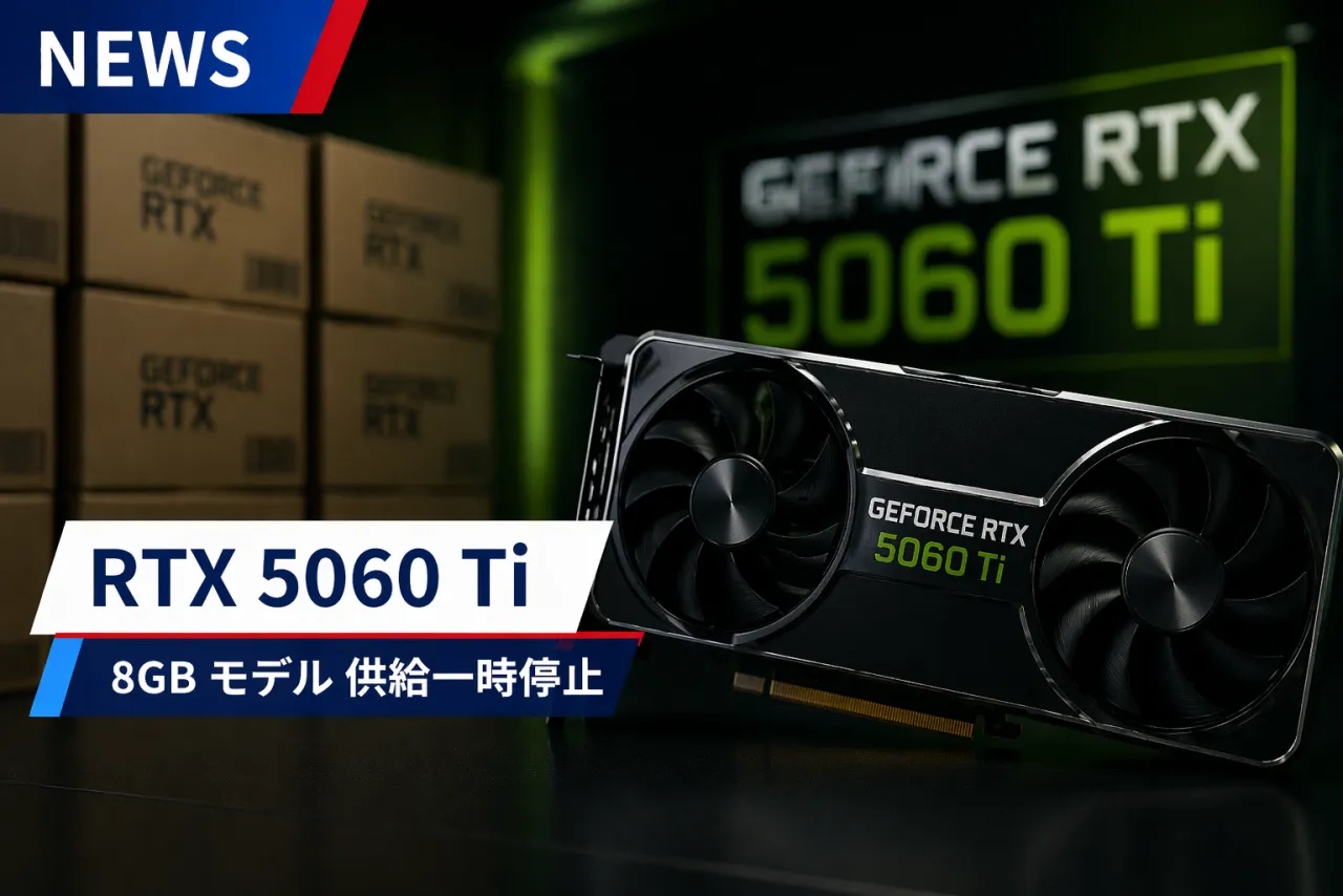 RTX 5060 Ti 8GB、供給過多で価格崩壊→NVIDIAが出荷一時停止へ