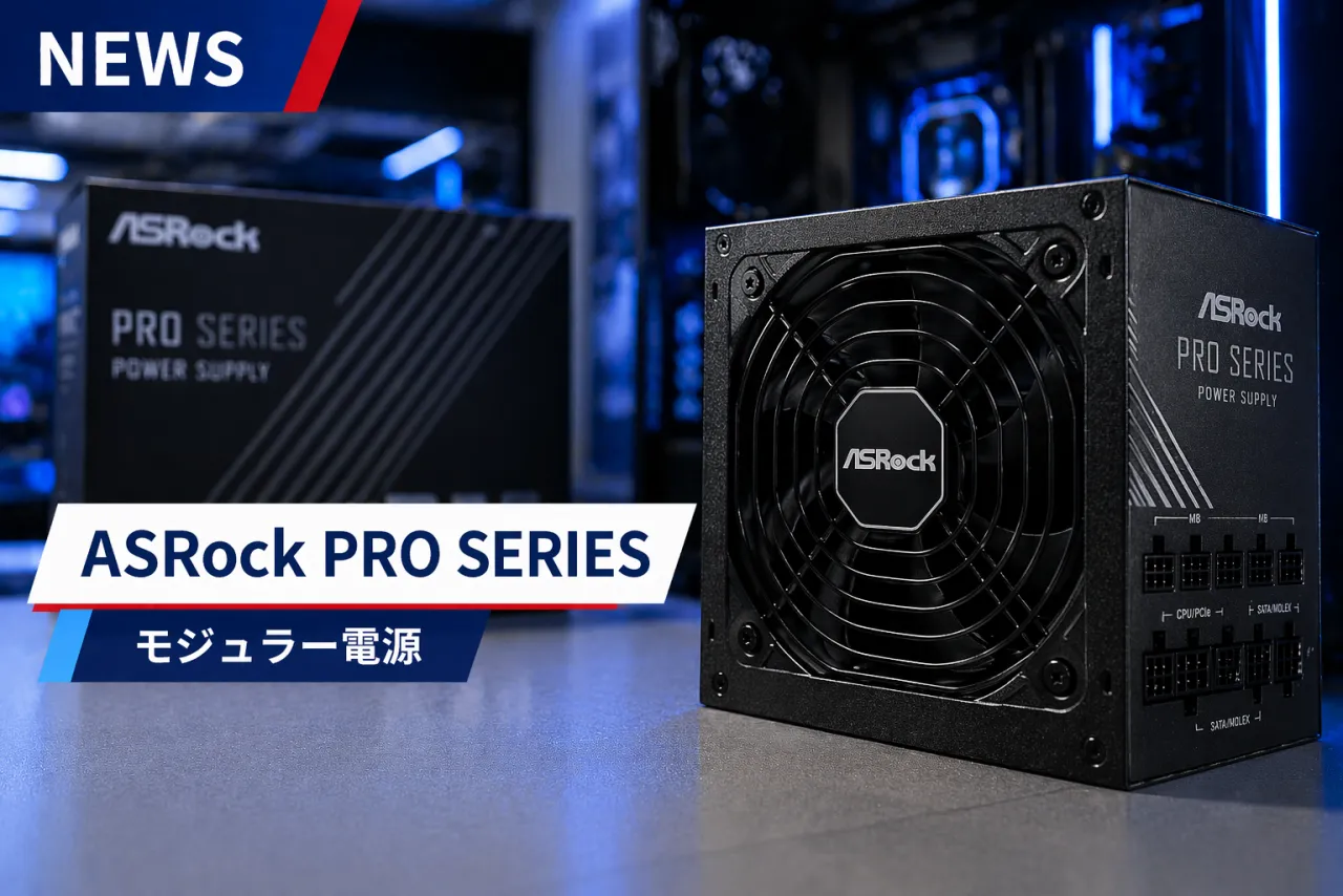 ASRock、フルモジュラー設計の「PROシリーズ」電源ユニットを発表